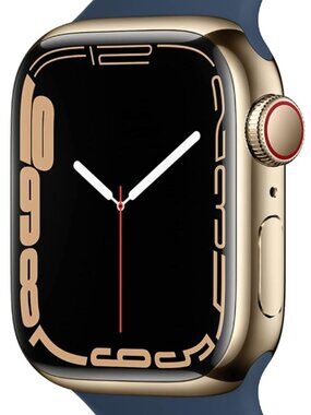 Apple Watch Series 7 [GPS + Cellular 41mm] Smart Watch w/ Gold Stainless Steel